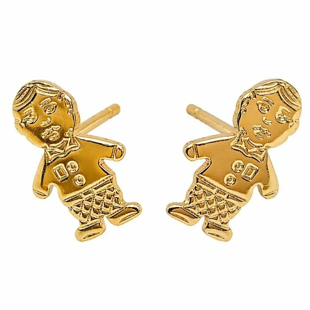 Gold Tone Boy Stud Earrings – Cute Fashion Biju Studs
